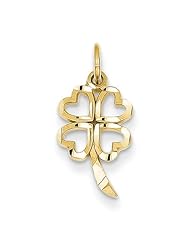 14k Yellow Gold 4 Leaf Clover Pendant. Metal Wt- 0.51g