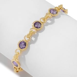 Dalia Jewelry Collection Simulated Tanzanite 8 Line Bracelet by 