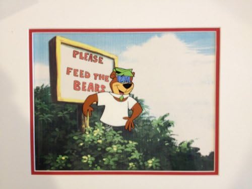 Animation Cel Yogi Bear 1/2 Image with Glasses, Sketch Included