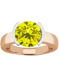 2.20 Ct Round Canary SI1/SI2 Diamond 14K Rose Gold Ring