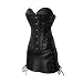 Muka Black Faux Leather Lace-up boned Corset & Skirt, Gift Idea 
