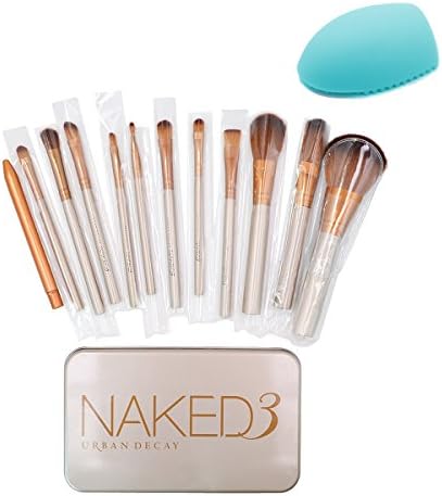 12pcs Makeup Brushes Facial Cosmetic Brushes Kabuki Powder Foundation Blusher with Makeup Brush Cleaner Scrubber, Best Valentine's Day Gift