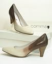 Extravaganter Comma Leder Pumps beige / braun