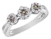 Chocolate & White Diamond 1/2 Carat (ctw) Flower Ring in 14K White Gold