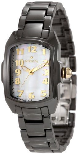 Invicta Women's 1964 Lupah Mother-Of-Pearl Dial Black Ceramic Watch