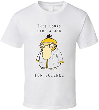 Pumped Up Shirts Psyduck Pokemon Job for Science T Shirt L White