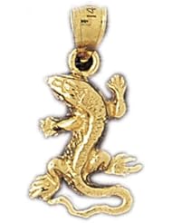 Dazzlers Solid 14k Gold Lizard Charm Pendant Available in three colors from jewelsberry (weights: 1.8 grams only)