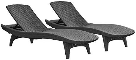 Keter Rattan Chaise Lounge - 2 pk. Grey by POLET