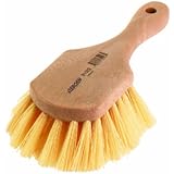 Osborn 81018SP Short Handle Utility Scrub Brush, 4-3/4" Brush Length, 5" Brush Width, 10" Length, Tampico Fill, 1-7/8" Trim Length, Wood Block