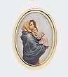 Gold Plated Religious Lapel Pin - Madonna with Child