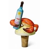 Tropical Island Crab Wine Cork Bottle Topper Stopper