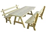  : 5' Unstained Picnic Table w/2 Backed Benches