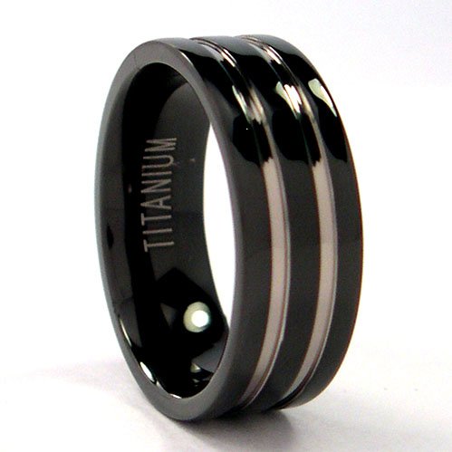 New 8 mm Mens Black Titanium Wedding Band , Comfort Fit Rings 41rTCwTKwML New 8 mm Mens Black Titanium Wedding Band , Comfort Fit Rings