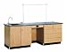 Diversified Woodcrafts 1116KF Solid Oak Wood Instructors Desk, Flat Epoxy Resin Top, 8' Width