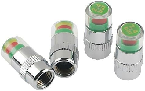 Three Stone Air Alert Tire Valve Cap Sensor Indicator 3 Color (4 Pcs)