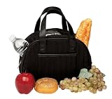 Picnic Gift Chic Black Quilted Insulated Lunch Bag