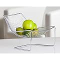 Designer-Obstkorb Fr�chtekorb Obstschale Chair aus Metall silber verchromt 22 cm hoch