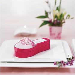 Asian Pink Brocade Slipper Boxes