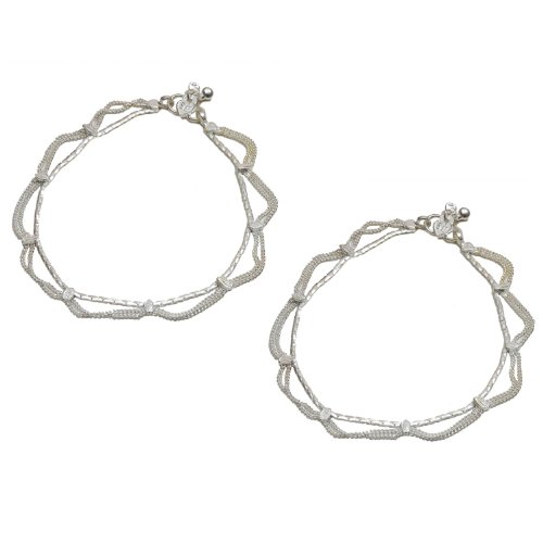 External hard drive:Silver Ankle Bracelet Pair Fine Body Jewelry for Women 10.25 inches (sanklt116)