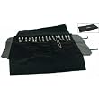 Black 16 Snap Chain Jewelry Roll Travel Display Case