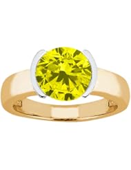 2.20 Ct Round Canary SI1/SI2 Diamond 14K Yellow Gold Ring