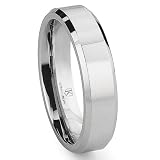 Cobalt XF Chrome 6MM High Polish Beveled Wedding Band Ring