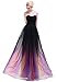 Esvor Strapless Pleats Gradient Colorful Ombre Chiffon Prom Dress Evening Gown