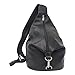 Piel Leather Three-Zip Hobo Sling, Black, One Size