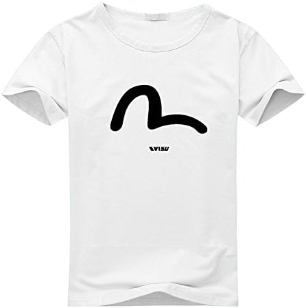 Evisu Logo For Women's Printed Short Sleeve Tee Tshirt Large White