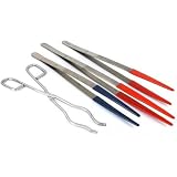 4 Long Jewelers Tweezers Tongs Cleaning Repair Tools by Findingking