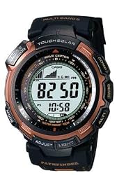 CASIO Pathfinder Mens Black Multi-Band 5 Atomic Solar Watch. Model: PAW1300B-4