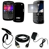 EMPIRE Black Silicone Skin Case Cover + Mirror Screen Protector + Car Charg ....