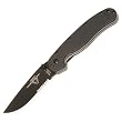 Ontario Knife Ontario Rat Series, Folding Knife with 3.25" Black Stainless Steel 1/2 Serrated Blade, & Black Nylon Handle, Overall Length 8.620".
