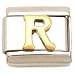 "R" Italian Charm Gold Plated 9mm