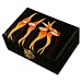 Handmade Black Lacquer Jewelry Box With Mirror - Exotic Orchids Design