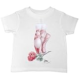 IMAGE OF TODDLER T-SHIRT : WHITE - 2T - Ballet Toe Shoes - Ballerina Dance