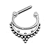 D&M Jewelry 4pcs Beaded 316L Stainless Steel Septum Clicker Mixed Mode Nose Ring 16G