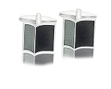 Image of Black & Grey Strip Detail Fashion Cufflinks 9264
