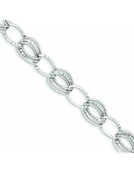 Genuine 14K White Gold Polished And Textured Hollow With Ext. Bracelet 7.5 Inches 4 Grams Of Gold 100% Satisfaction Guaranteed.