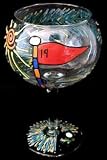 Golf - 19th Hole Design - Hand Painted - Goblet - 12.5 oz.