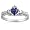 Sterling Silver Ladies Heart Shape Blue Sapphire Cubic Zirconia CZ Irish Friendship and Love Band Claddagh Ring (Available in size 6, 7, 8) size 5
