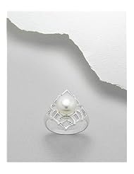 Fresh Water Pearls Ring In 92.5 Sterling Silver