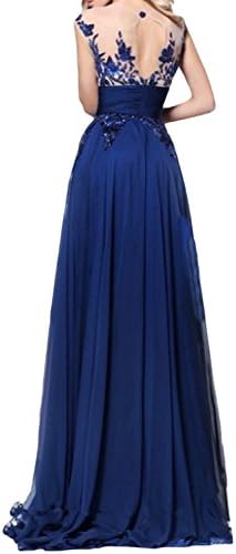 Sunvary Royal Blue Emrboidery Chiffon Dance Pageant Prom Dresses