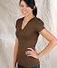 LAT Sportswear Junior Stylish Fitted Deep V-Neck Hooded T-Shirt, Brown, XX-Large