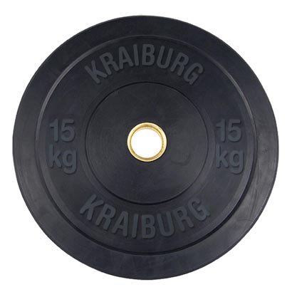 15 KG Solid Rubber Weight Plate Black