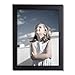 Adeco 8x12 inch Matte Black Wood Decorative Wall Hanging or Table Desk Top Print Picture Photo Frame - Made to Display 8x12 Photo or Poster