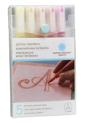 Martha Stewart Crafts Glitter Markers Set, Warm Spectrum