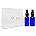 JUVITUS 4 oz / 120 ml Cobalt Blue Glass Boston Round Bottle with Black Treatment Pump (2 Pack)