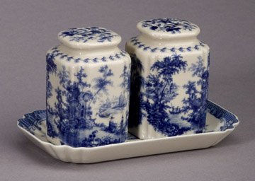 Blue French Toile Salt Matching Tray