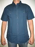 INDIGO STAR WOVEN DESIGNER MENS SHIRT DARK STEEL